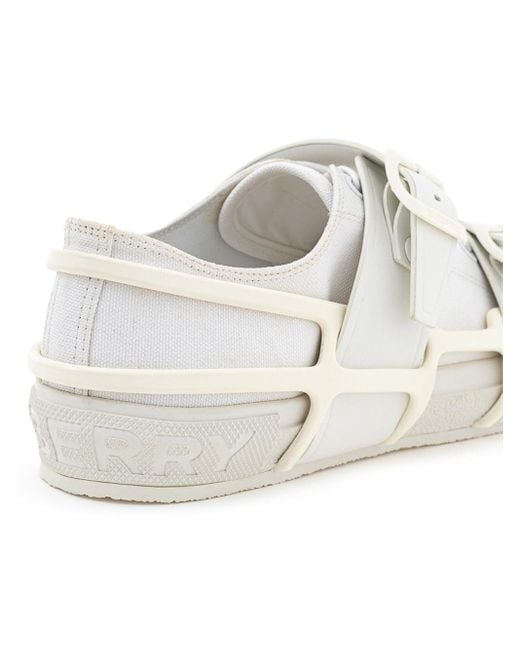 Burberry White Arthur Bucklestrap Sneaker for men