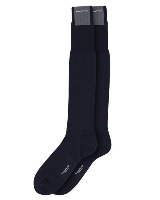 Zegna Blue Merino Wool Blend Bipack Socks for men