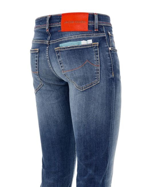 Jacob Cohen Blue Jeans Nick Super Slim Fit Denim Délavé for men