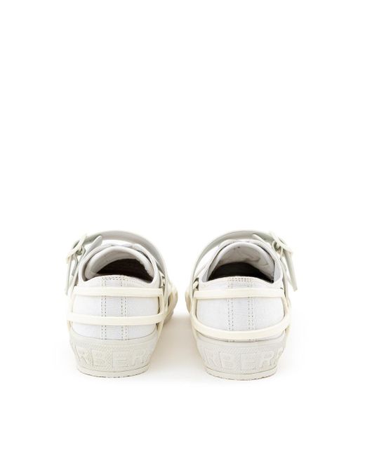 Burberry White Arthur Bucklestrap Sneaker for men