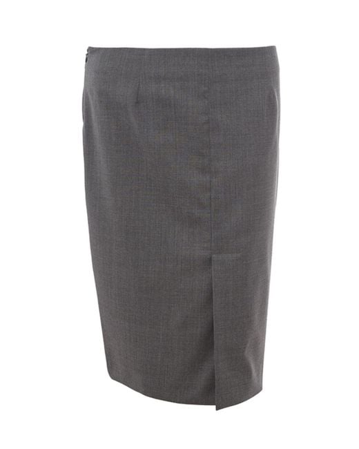 Lardini Gray Wool Pencil Skirt