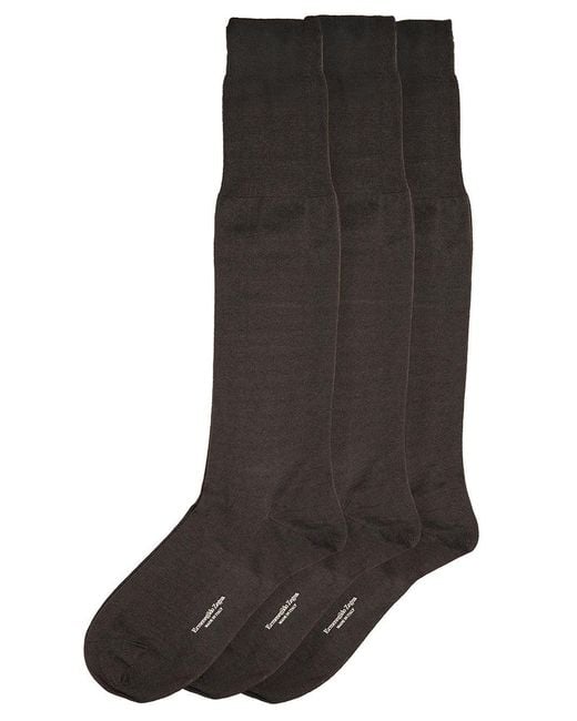 Zegna Black Tripack Socks for men