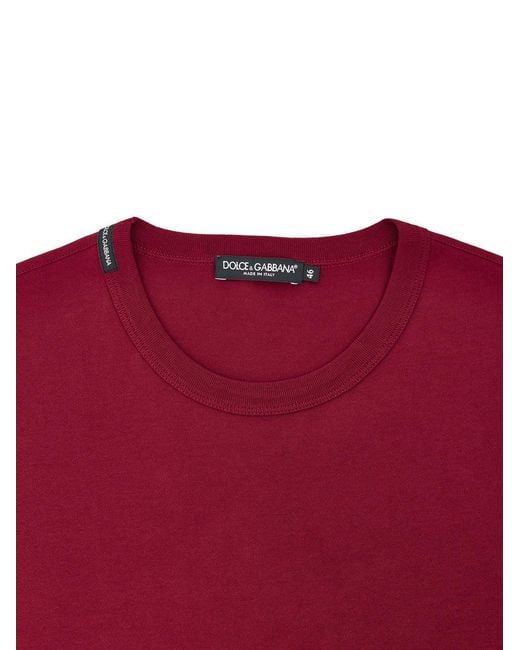 Dolce & Gabbana Red T-Shirt Girocollo for men