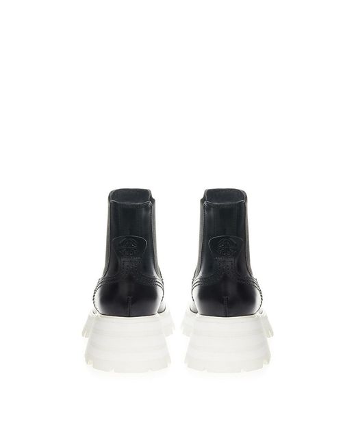 McQueen Black Chelsea Heel Boots