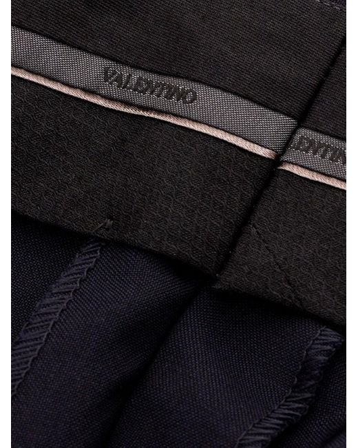 Valentino Blue Tailored Wool Blend Trousers for men
