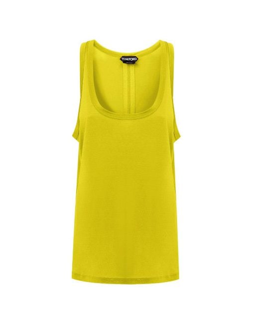 Tom Ford Yellow Round Neck Tank Top
