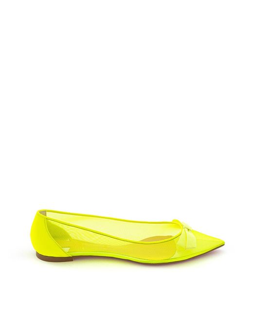 Christian Louboutin Yellow Fluro Flat Point Toe Shoe