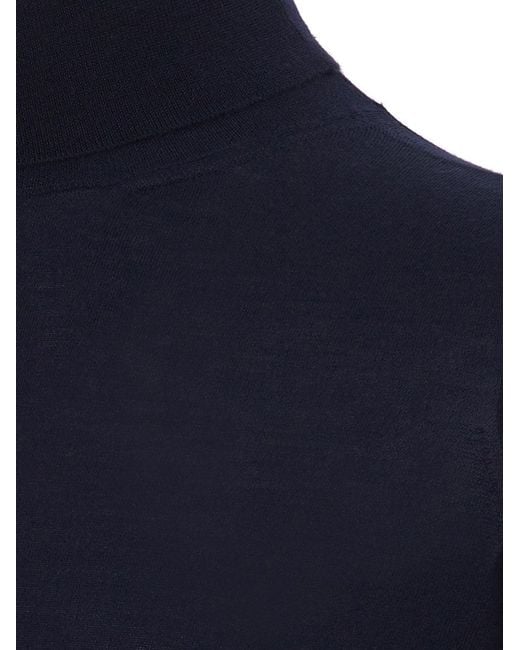 Colombo Blue Navy Cashmere Turtle Neck Sweater for men