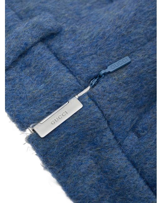 Gucci Blue Pantaloncini Shorts Misto Mohair