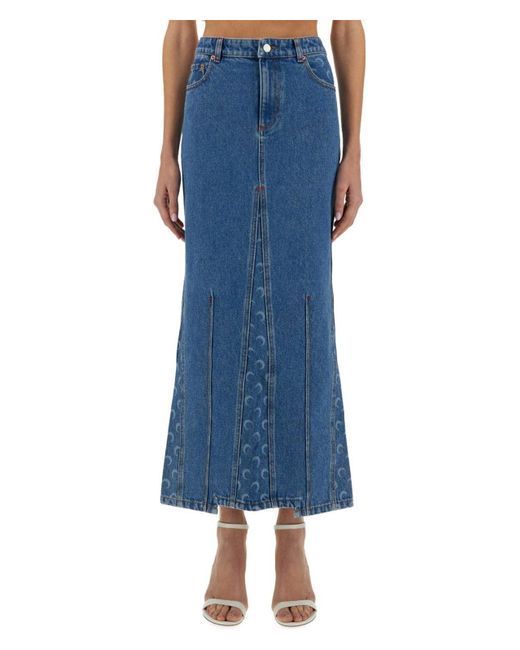 スカート Marine Serre Moon Laser Long Skirt Marine Serre Moon Laser Long Skirt in Blue | Lyst