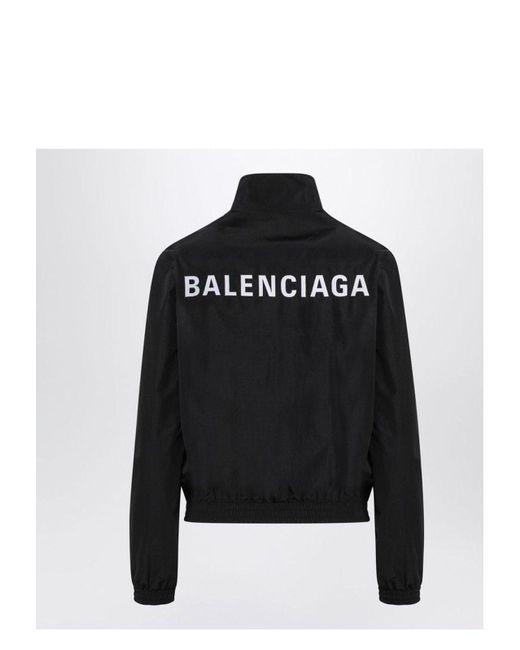 Balenciaga Black Bomber Jacket With Zip And Logo