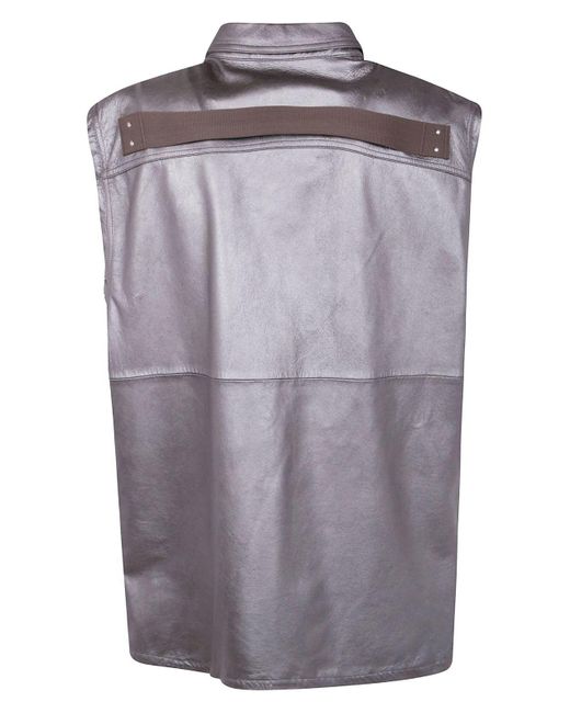 Rick Owens Purple Jumbo Sleevesless Leather Jacket for men