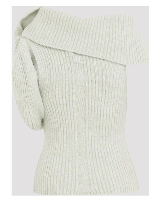 Rick Owens White 'Banded Tshirt Knit Top