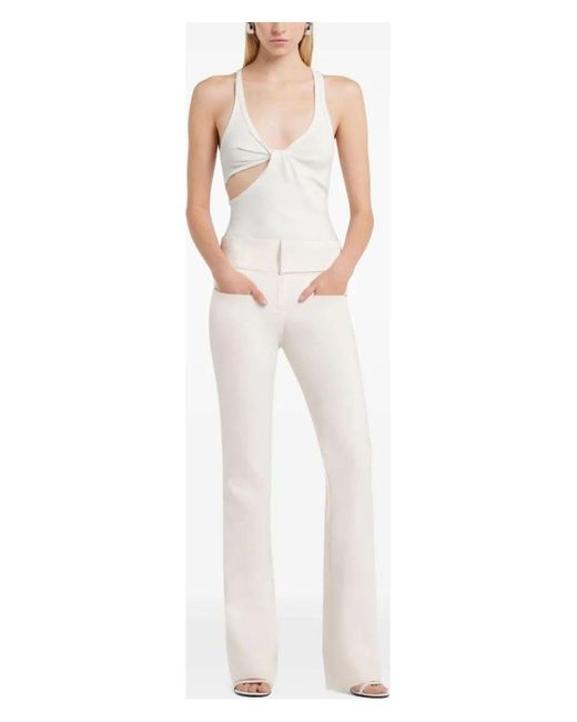 Courreges White Tank Top Twist 90's Rib