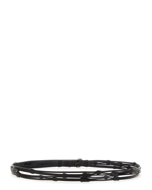 Saint Laurent White Croissant De Lune Belt for men