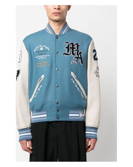 Amiri Blue Oversized Varsity Jacket for men