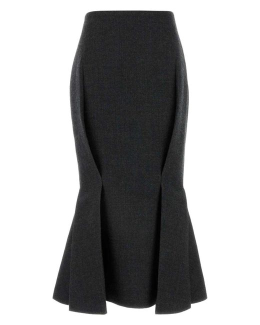 Prada Black Charcoal Wool Skirt