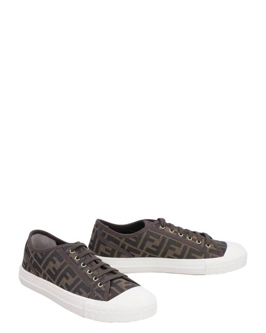 【関税&送料込】Fendi Embroidered Canvas Domino Sneakers Fendi FF Embroidered Multicolour Domino canvas Sneakers