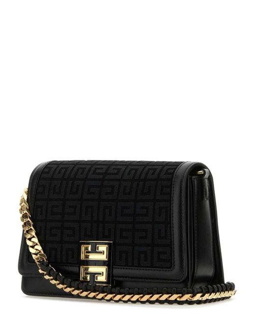Givenchy Black Embroidered Canvas 4G Multicarry Shoulder Bag