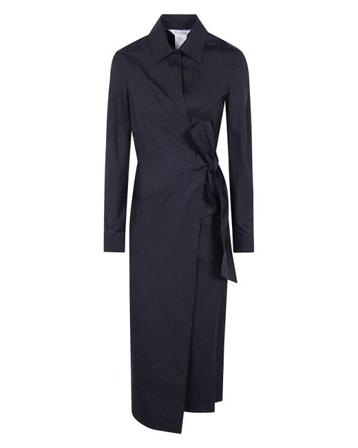Max Mara Agrume Popeline Long Dress in Blue | Lyst UK