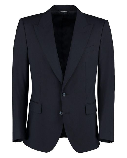 Dolce & Gabbana Blue Sicilia Wool Two-Pieces Suit for men