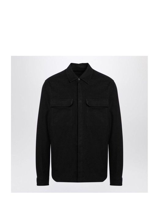 Rick Owens Black Cotton Work Shirt for men