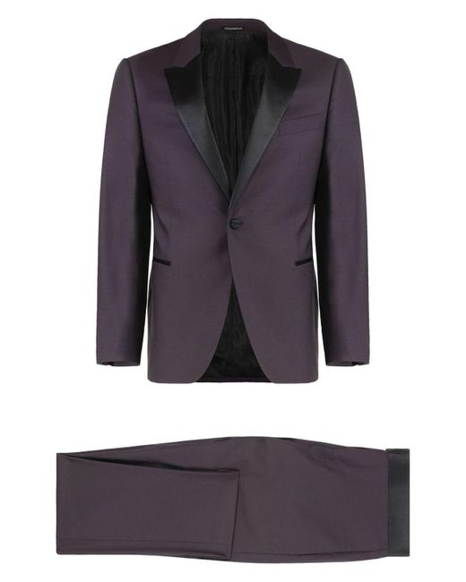Emporio Armani Blue Wool Two-Pieces Suit for men