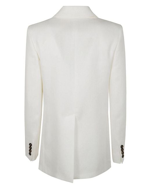 Max Mara White Guglia Linen Blazer Jacket