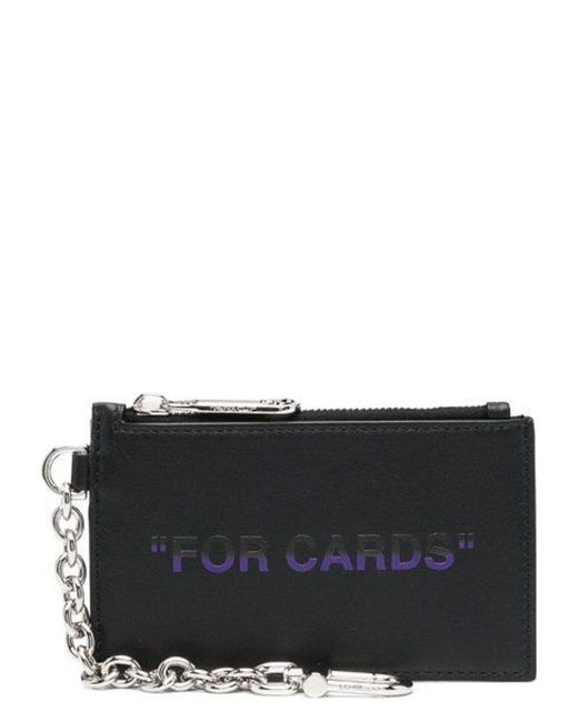 Off-White c/o Virgil Abloh Black Zip Up Chained Card Case for men