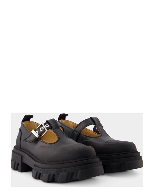 Ganni White Cleated Mary Jane Loafers