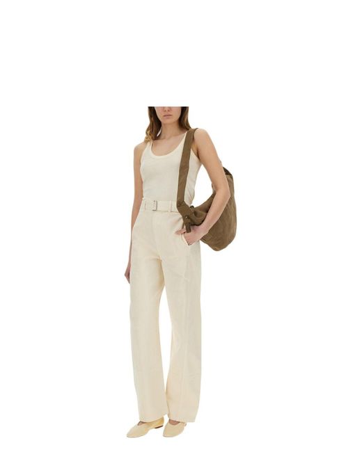 Lemaire Natural Pants With Twisted Belt