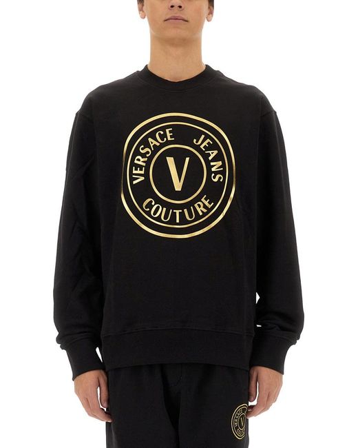 Versace Jeans Couture Black V-Emblem Sweatshirt for men