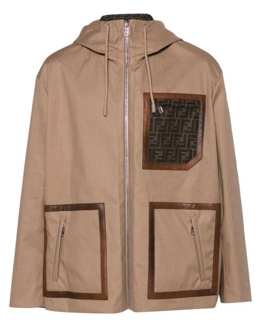 Fendi Brown Ff Pocket Parka for men