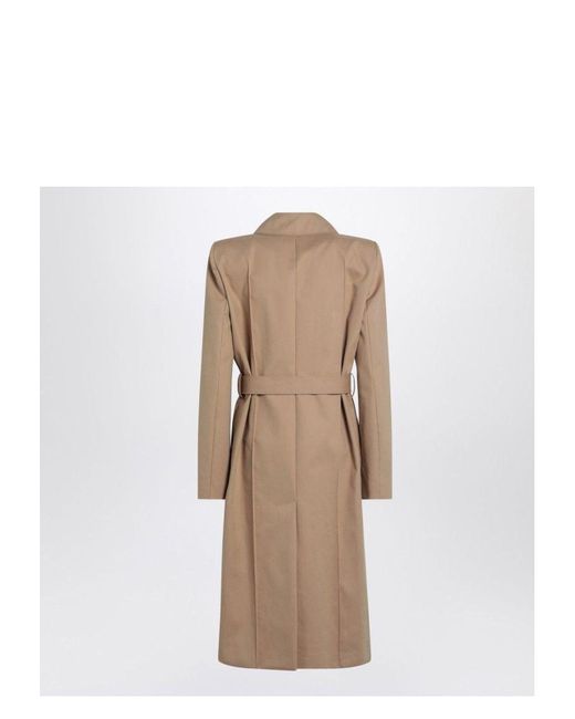 Alexander McQueen Natural Trench Coat With Belt