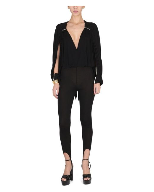 Saint Laurent Black Jumpsuit With Open Sleeves
