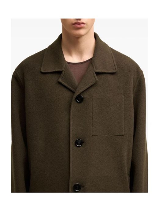 AMI Green De Coeur Single-Breasted Car Coat for men