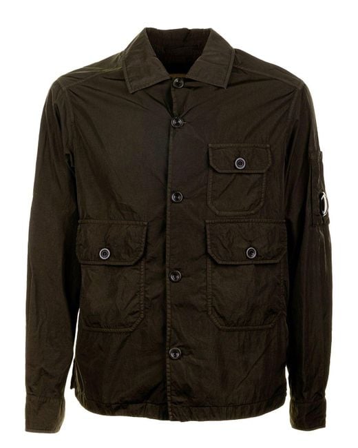 C P Company Black 100% Cotton Coat for men