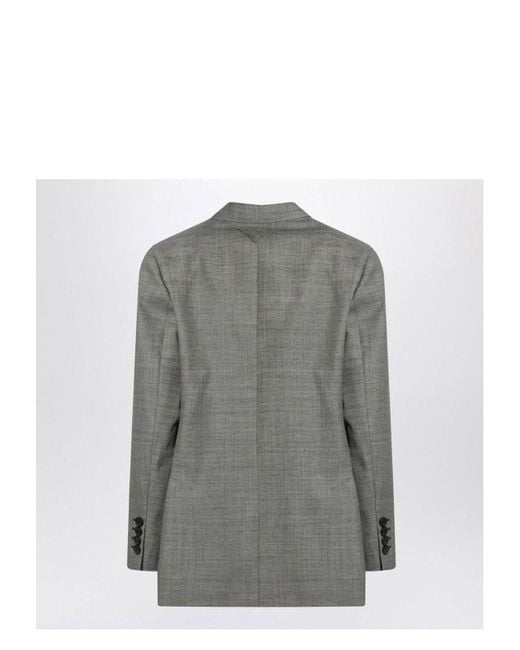 Prada Gray Double-Breasted Jacket