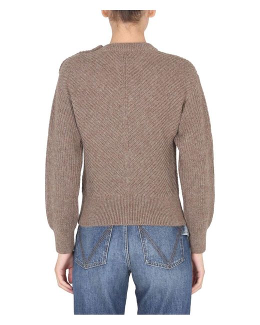 Bottega Veneta Gray Alpaca Knit With Chevron Pattern