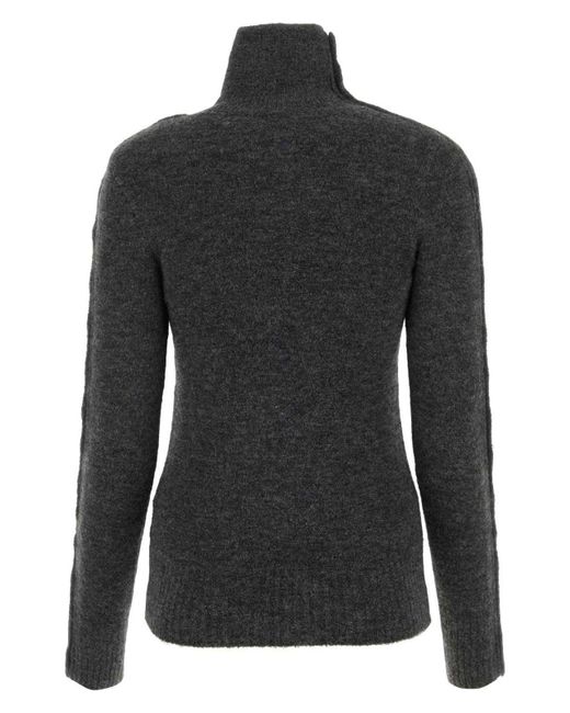 Isabel Marant Black Anthracite Nylon Blend Malo Sweater