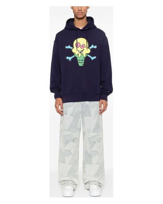 BBCICECREAM Blue Cones&Amp;Bones Printed Hoodie for men