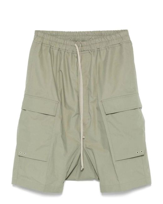 Rick Owens Green Pods Cargo Shorts for men
