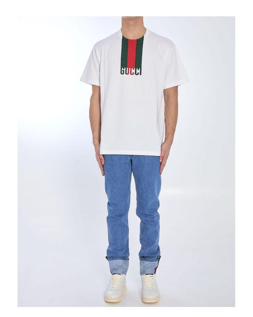 Gucci Blue Web Jeans for men