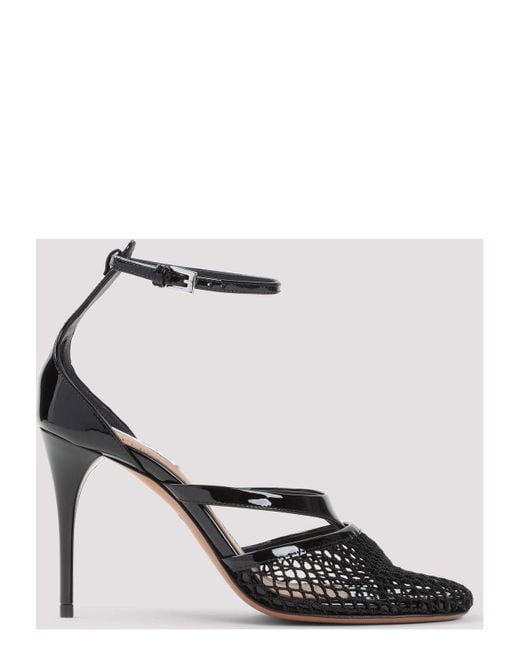 Alaïa Black Fishnet Tong 90 Sandals