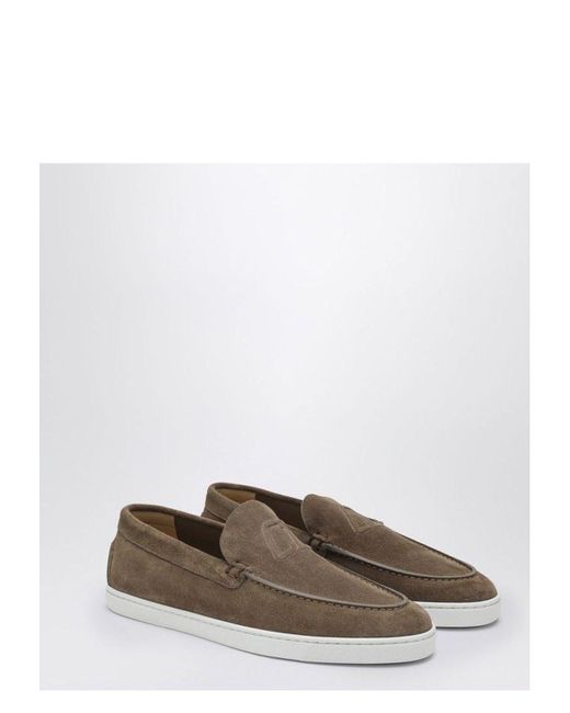 Christian Louboutin White Suede Varsiboat Boat Shoes for men