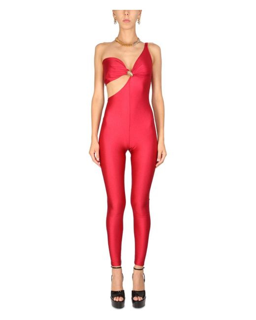 Saint Laurent Red Vneck Jumpsuit
