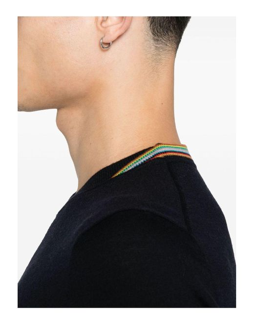 Paul Smith Black Wool Crewneck Sweater for men