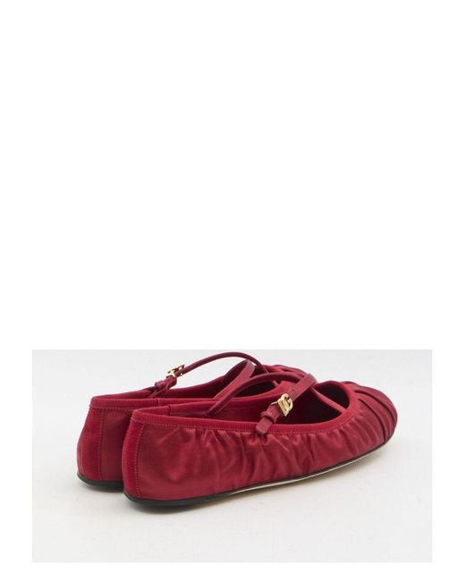 Dolce & Gabbana Red Satin Ballerinas