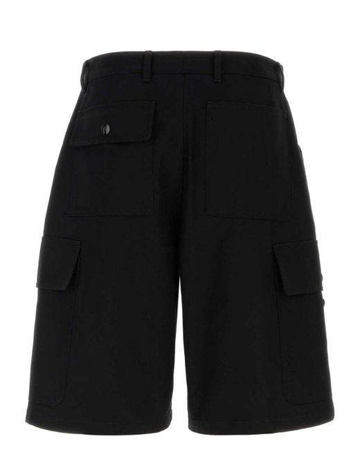 Prada Black Cotton Bermuda Shorts for men