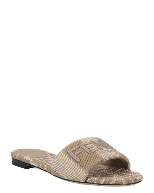Fendi Multicolor Logo Embroidered Slides